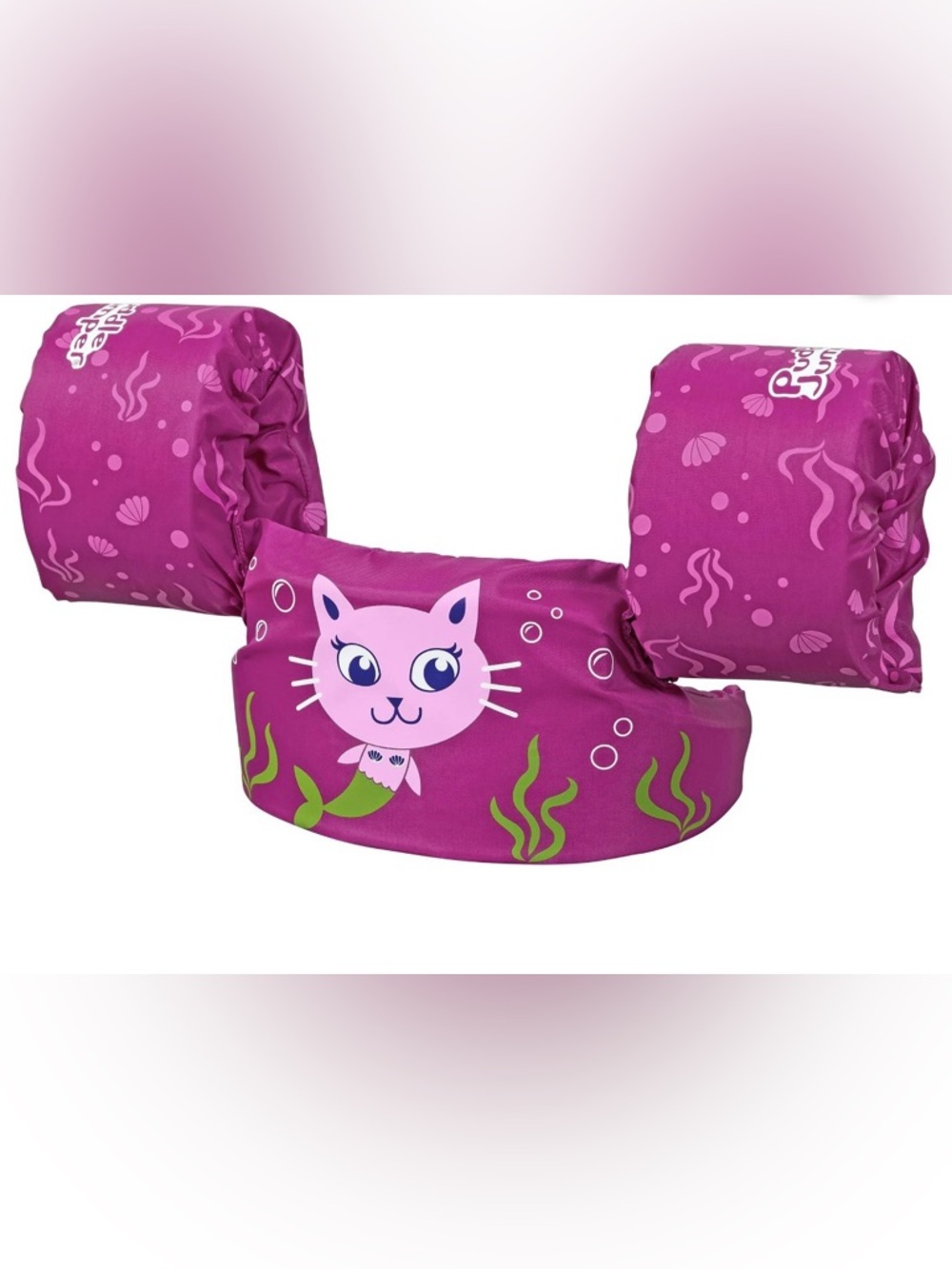 Kids Pink Float Swim Vest with Cat Design